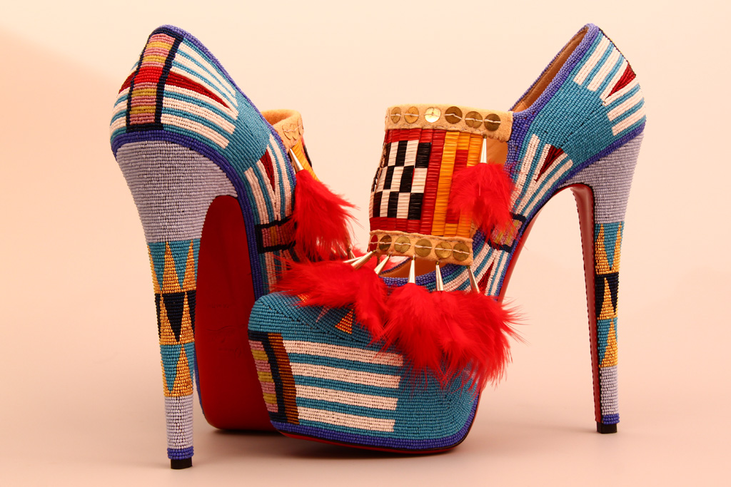Gorgeous Native American beaded platform boots by Jamie Okuma