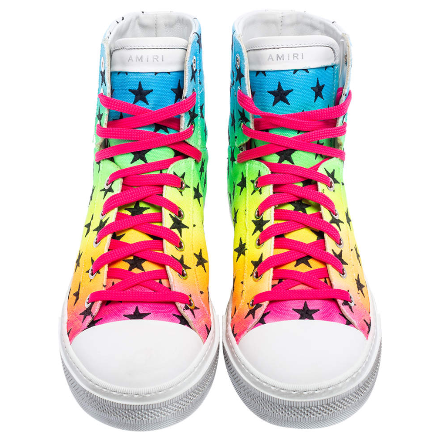 Amiri Multicolor Canvas High Top Sneakers Size 40