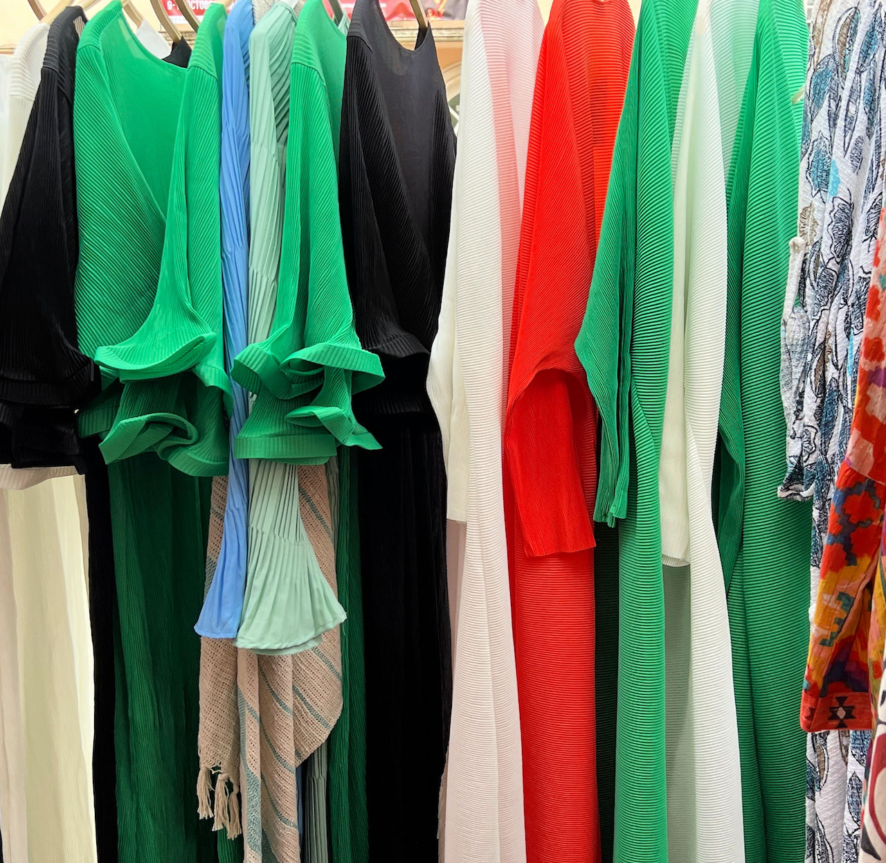 Coloured dresses in the market