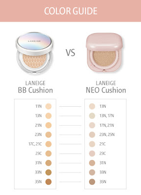 pilihan shade laneige neo cushion glow