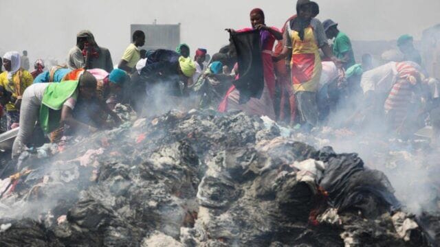 fast fashion waste problem_devastating fire in January 2024 in Ghana’s Kantamanto Market