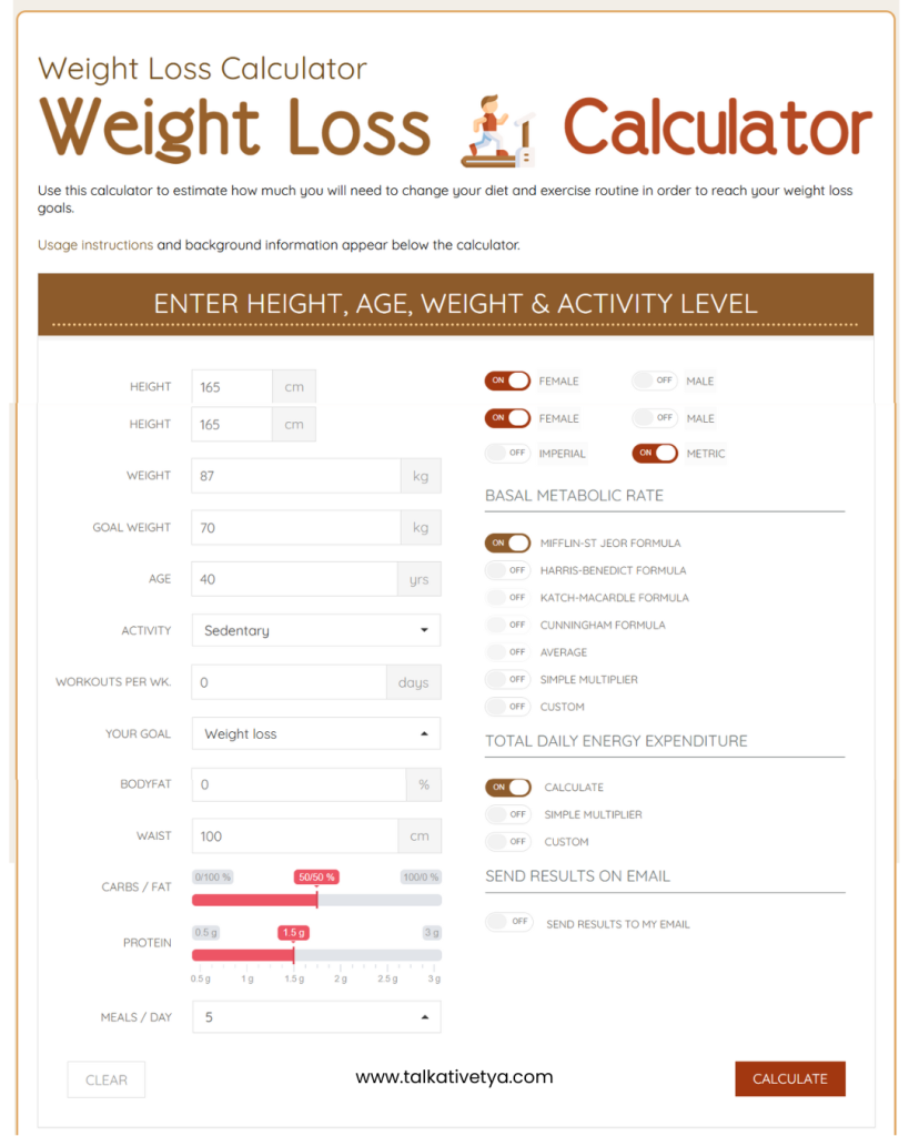 Kalkulator weight loss dari culinary schools org mudah digunakan dan hasilnya cepat
