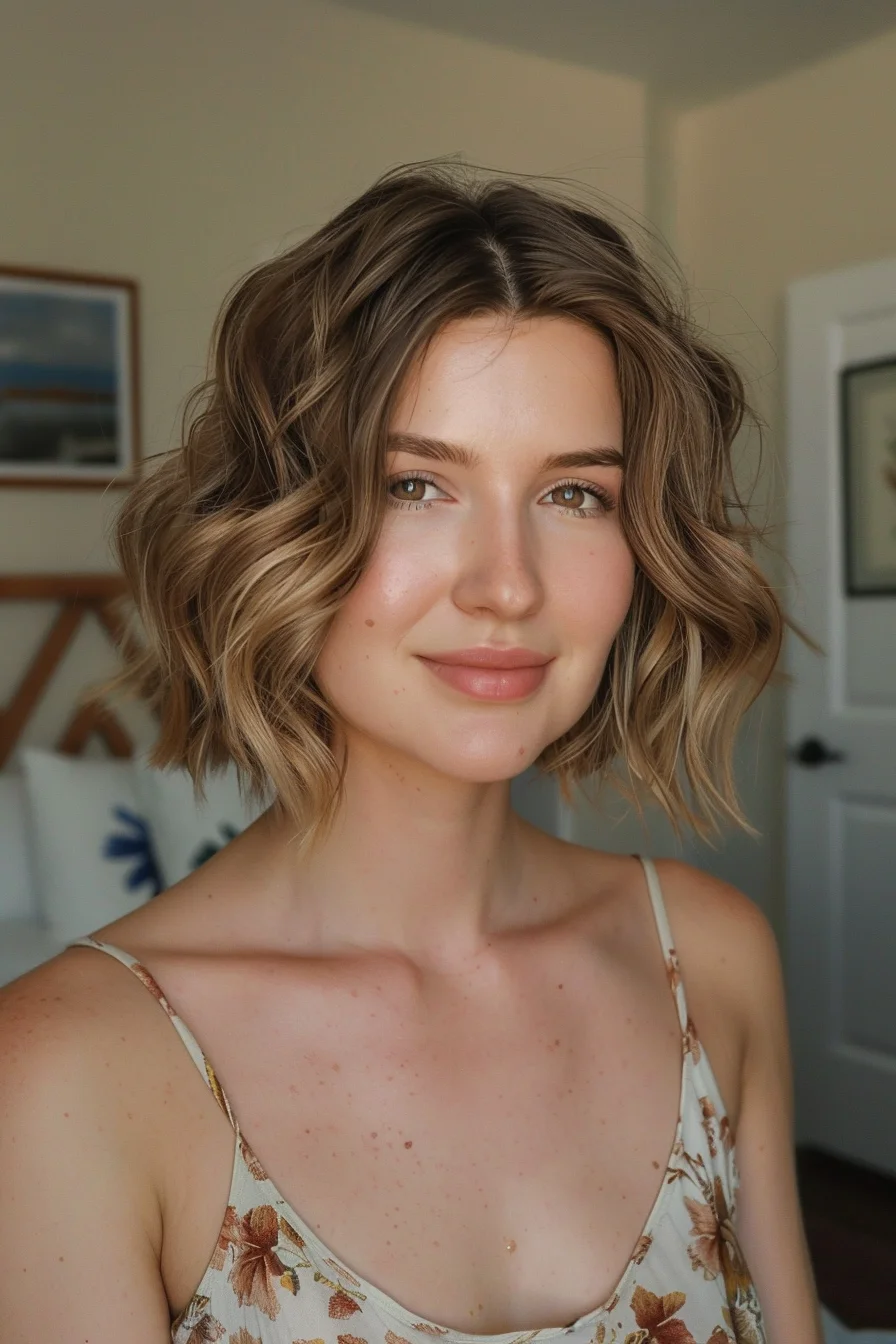 Beautiful brunette base blends with caramel and honey blonde highlights for exceptional dimension. Golden pieces weave through darker brown foundation creating multitonal effects that brighten and add visual texture naturally.