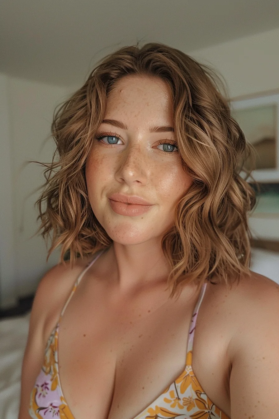 Gorgeous sandy blonde hair features beautiful dimension with darker roots transitioning to lighter golden blonde throughout. Honey-colored highlights blend seamlessly with beige blonde tones creating natural sun-kissed effects that brighten overall appearance.