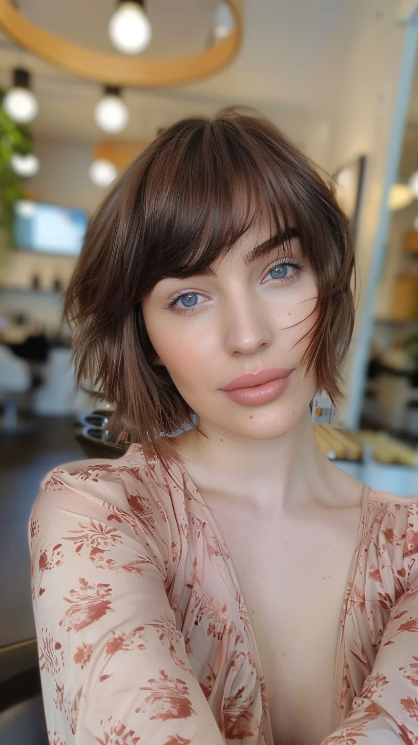 Medium ash brown hair catches the light beautifully in the salon, showing off subtle cool undertones that give it a modern feel. Soft caramel highlights have been blended throughout to create dimension without overwhelming the overall color. Natural depth at the roots gradually lightens toward the ends, mimicking how hair naturally brightens in the sunshine. 