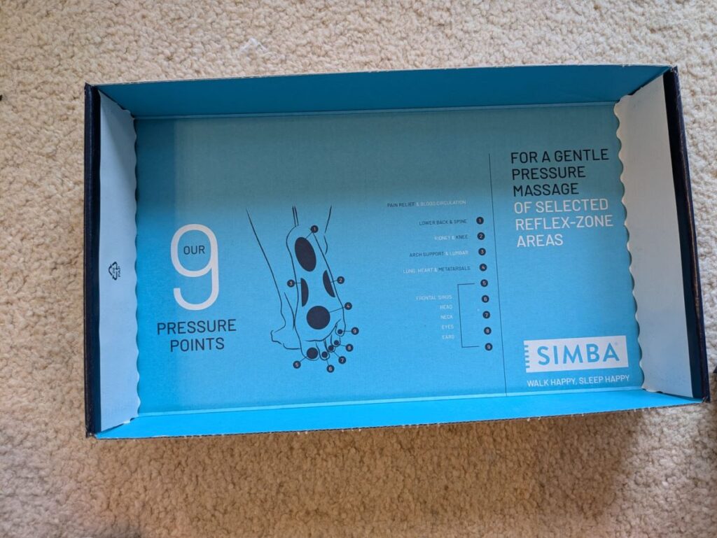Slipper box showing pressure points