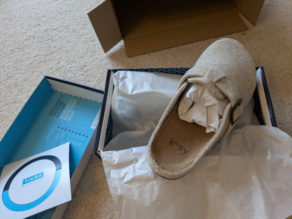 Simba reflexology slippers sustainable packaging