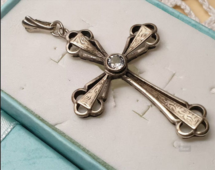 art nouveau cross pendant