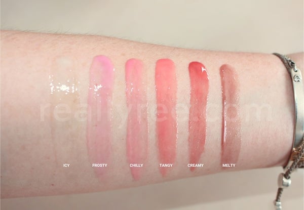 The Glossier Lip Glaze Shade Swatches