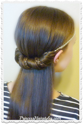Quick and easy half up hairstyle using a headband