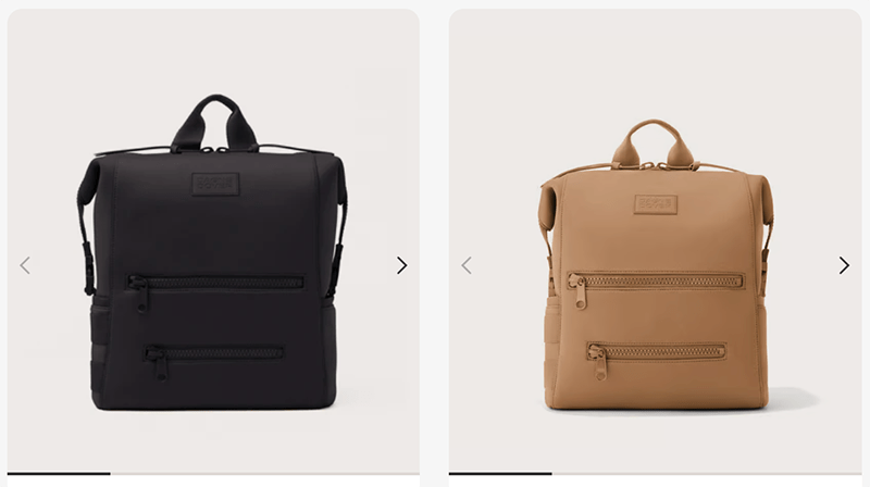A stylish sporty backpack in black with dual front zip pockets, designed for both function and fashion.