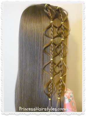 Video hair tutorial. Interlocking bubble braid. Easy video hair tutorial. Interlocking bubble braid.