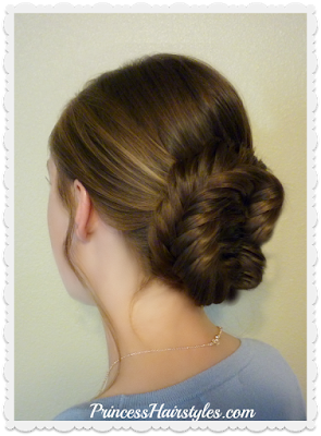 Gorgeous fishtail updo hairstyle for Prom and Homecoming