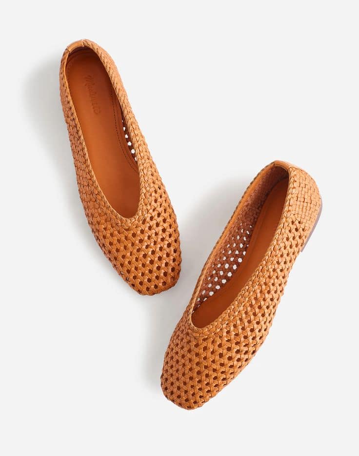 Madewell open weave ballet flats clay.