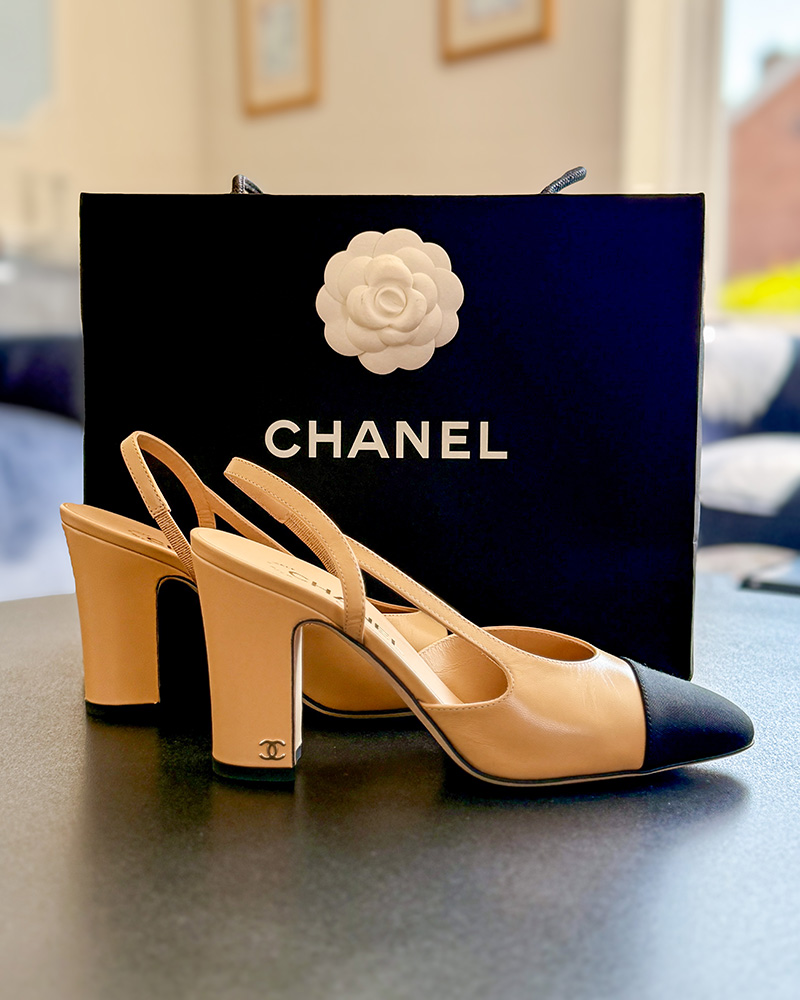 new chanel slingback higher heel