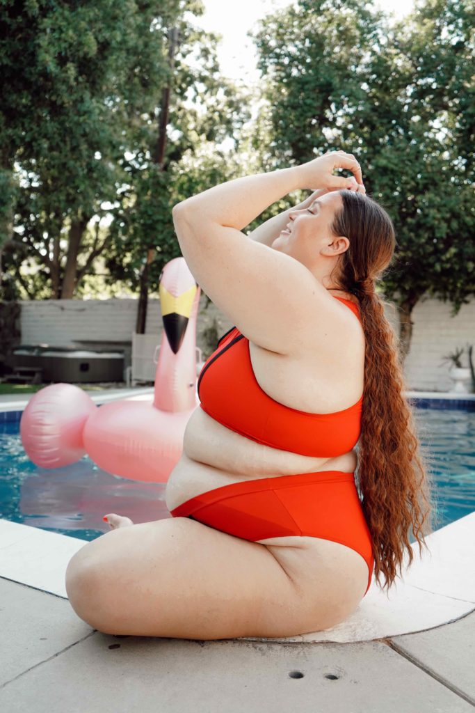 red plus size bikini 