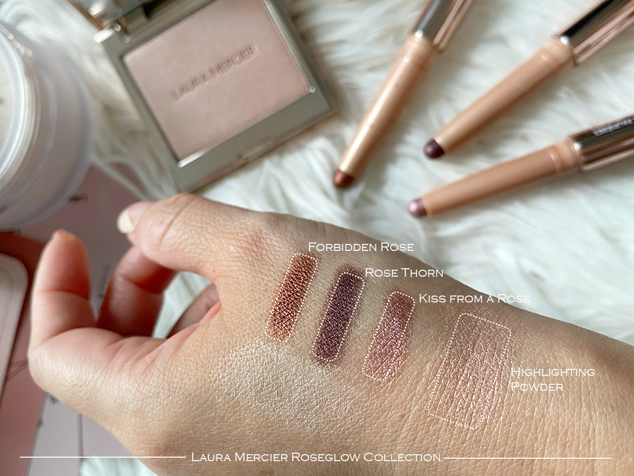Laura Mercier RoseGlow swatches