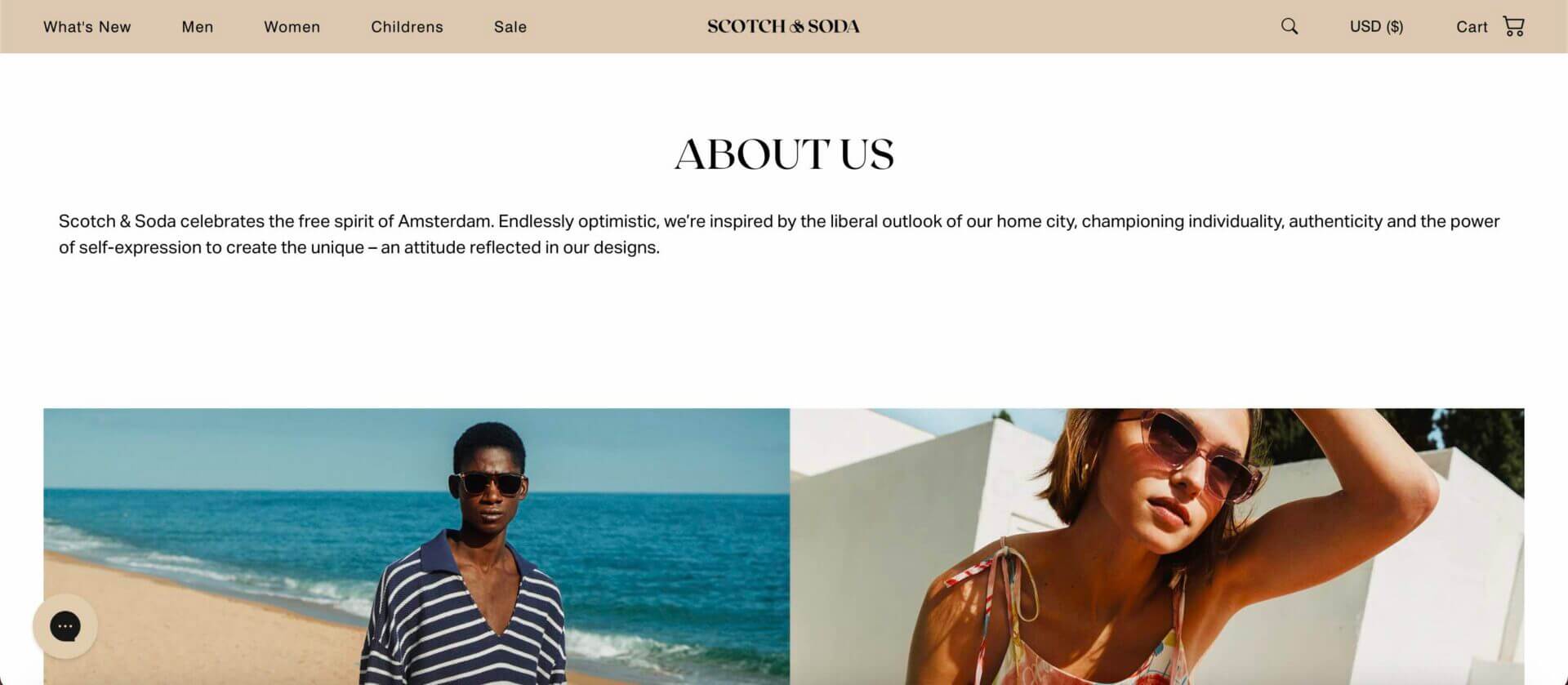 Screenshot from Scotch & Soda 2025: they erased their sustainability page