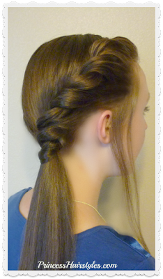 Side twist ponytail hairstyle tutorial. Cute and easy.