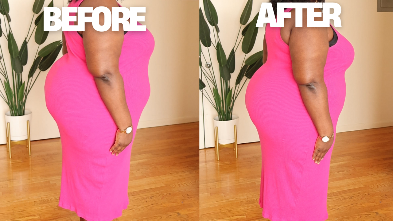plus size shapewear for tummy control on a fupa or apron belly
