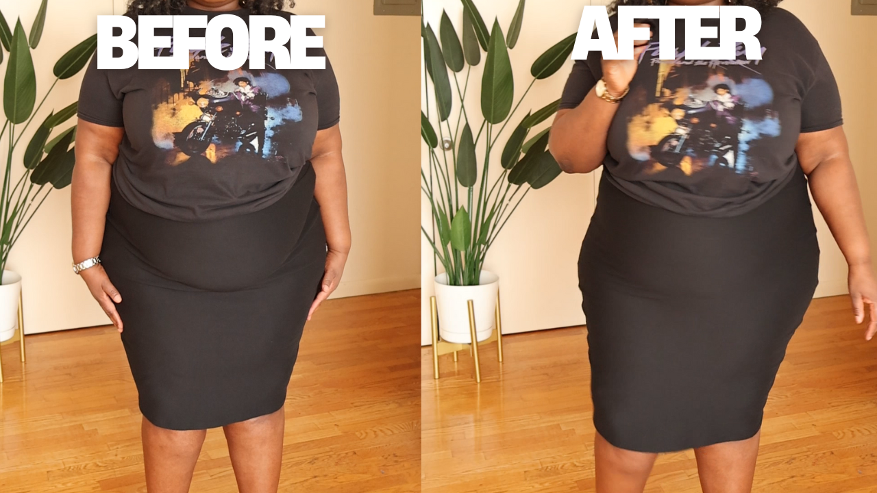 plus size shapewear for tummy control on a fupa or apron belly