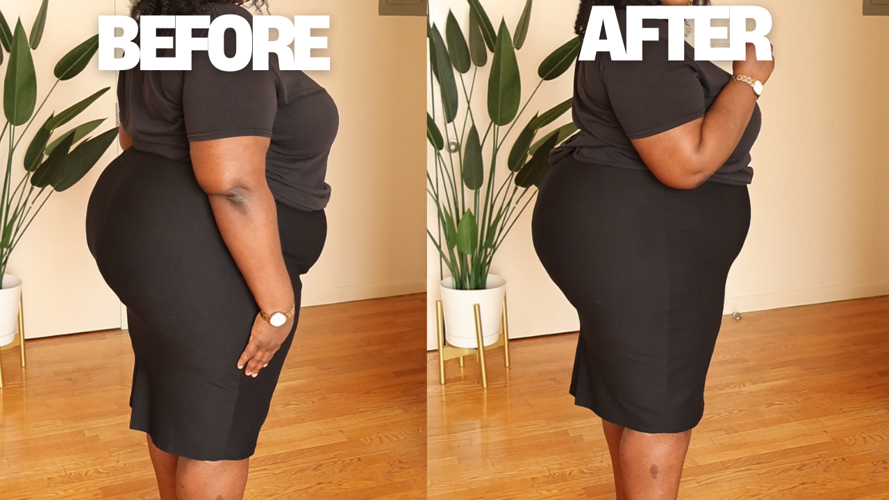 plus size shapewear for tummy control on a fupa or apron belly